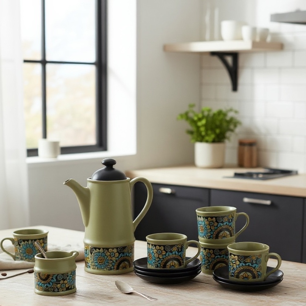 Vintage 60’s / 70’s Sadler Flower Power 16 piece Coffee Set